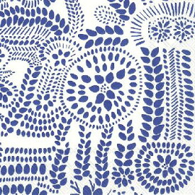 ★marimekko マリメッコ 可愛い ペーパーナプキン デコパージュ☆N&#196;SI&#196;　Nasia white blue　ナシア　西洋オニシバリ☆（1枚/バラ売り）