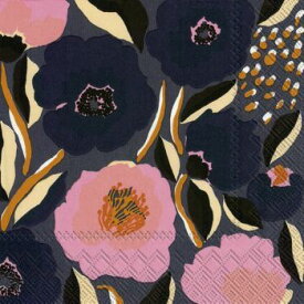marimekko マリメッコ 可愛い ペーパーナプキン デコパージュ☆ROSARIUM blue rose　ロサリウム/ローズガーデン　花柄☆（1枚/バラ売り）