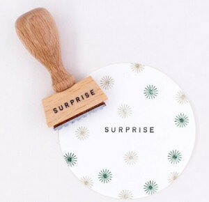 【在庫限り】Perlenfischer スタンプ☆サプライズ メッセージ 英字(SURPRISE)☆木製 プレゼント クラフト 雑貨 保育園 幼稚園 先生【メール便発送可】