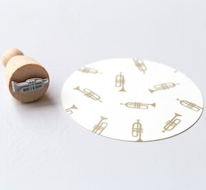 Perlenfischer可愛いコーン型スタンプ(L)☆トランペット 楽器 音楽(TROMPETE KLEIN)☆木製 コーン型 プレゼント クラフト 雑貨 保育園 幼稚園 先生【メール便発送可】