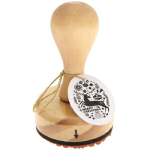 RICO DESIGN 楕円形(オーバル)スタンプ☆トナカイとデコレーション(Stamp Merry X-mas oval)☆木製 プレゼント クラフト 雑貨【宅配便のみ発送可】