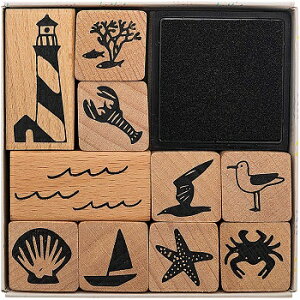 RICO DESIGN �X�^���v10����Z�b�g���C�̐����� �� ���� ������ �ĕ� �C�iSTAMP SET, MARITIME FSC 100%�j���y��z�ւ̂ݔ����z�ؐ� �v���[���g �N���t�g �G�� �ۈ牀 �c�t�� �q��