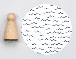 Perlenfischer可愛いコーン型スタンプ(L)☆海 波 パターン 模様 バックグラウンド 鳥MEER)☆木製 コーン型 プレゼント クラフト 雑貨 保育園 幼稚園 先生【メール便発送可】