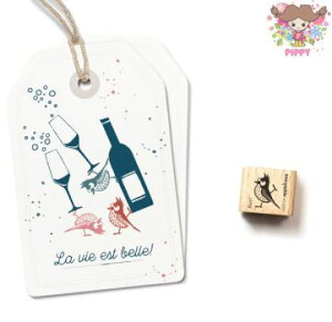 cats on appletrees ミニスタンプ☆Crested Tit☆シジュウカラ しじゅうから木製 プレゼント クラフト 雑貨 保育園 幼稚園 先生【メール便発送可】