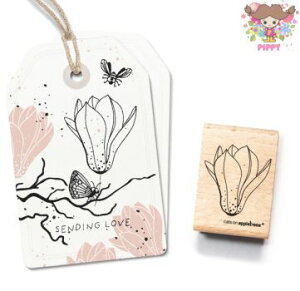 【在庫限り】cats on appletrees スタンプ☆Magnolia Blossom Outline 2 - closed☆もくれん モクレン アウトライン 花 イースター【メール便発送可】木製 プレゼント クラフト 雑貨 保育園 幼稚園 先生