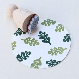 Perlenfischer可愛いコーン型スタンプ(M)☆オークリーフ 葉っぱ 植物☆木製 コーン型 プレゼント クラフト 雑貨 保育園・幼稚園・先生【メール便発送可】