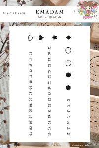 EMADAM NAX^vCalendar, Month numbers, horizontal, perfect for 0.5 gridJ_[ j t蒠 L W[i bsO