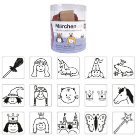 RICO RESIGN スタンプ15個入りセット インク付き☆おとぎ話 プリンス プリンセス 王子 お姫様 動物 カエルの王様 魔法使い☆木製 プレゼント クラフト 雑貨 保育園・幼稚園・先生【宅配便のみ】