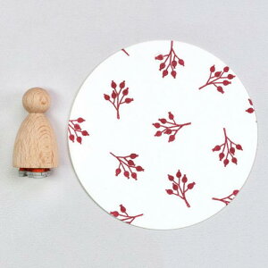 【在庫限り】Perlenfischer可愛いコーン型スタンプ(M)☆ローズヒップ 植物 花柄(ROSEHIP)☆木製 コーン型 プレゼント クラフト 雑貨 保育園 幼稚園 先生【メール便発送可】