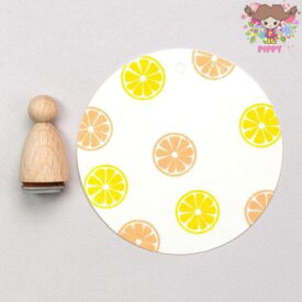 Perlenfischer可愛いコーン型スタンプ（M）☆レモン オレンジ 柑橘類 スライス 輪切り フルーツ 小（ZITRONENSCHEIBE KLEIN）☆木製 コーン型 プレゼント クラフト 雑貨 保育園 幼稚園 先生【メール便発送可】