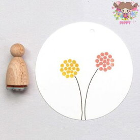 【在庫限り】Perlenfischer可愛いコーン型スタンプ（M）☆ドット フラワー☆木製 コーン型 プレゼント クラフト 雑貨 保育園・幼稚園・先生【メール便発送可】