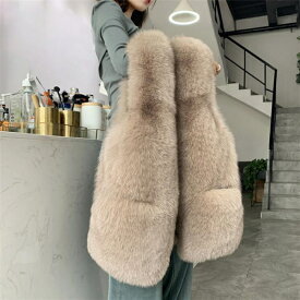 ファー ベスト レディース フェイクファーベスト ふわふわ ノースリーブ アウター 体型カバー ジャケット 無地 おしゃれ トップス ゆったり 大人気 シンプル カジュアル 冬服 防寒 暖かい 送料無料