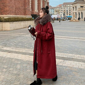 ロング モッズコート レディース 裏ボア 中綿 コート フェイクファージャケット 厚手 防寒着 もこもこ ロング丈 アウター カジュアル フード付き おしゃれ 暖かい 秋冬 ゆったり 体型カバー