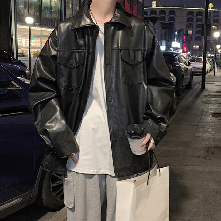 楽天市場 ライダースジャケット メンズ フェイクレザージャケット 大人カジュアル 春秋 アウター 長袖 メンズトップス ショートコート 旅行 アウトドア スプリングコート おしゃれ かっこいい 秋服 防風 無地 ブラック ピリカ東京本店