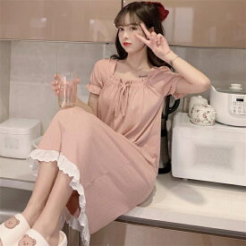 可愛い ルームウェア ワンピース レディース パジャマ 部屋着 フレアドレス 大きいサイズ 半袖 ワンピ 外出 体型カバー 着痩せ パジャマ ギフト プレゼント カジュアル おしゃれ シンプル 体型カバー