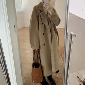 ロング チェスターコート レディース 長袖 ジャケット ゆったり トレンチコート 上品 オフィス カジュアル おしゃれ アウター きれいめ 無地 防寒 エレガント 暖かい 通勤