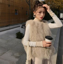 ファー ベスト レディース フェイクファーベスト ふわふわ ノースリーブ アウター 体型カバー ジャケット 無地 おしゃれ トップス ゆったり 大人気 シンプル カジュアル 冬服 防寒 暖かい 送料無料 きれいめ