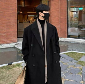 チェスターコート メンズ ビジネス ロングコート ダブル アウター 服 カジュアル おしゃれ 通勤 紳士服 暖かい 厚手 秋冬 ジャケット スリム ストレッチ オフィス 細身 二次会