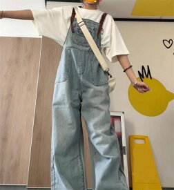 デニム サロペット パンツ オーバーオール ボトムス レディース オールインワン パンツ ストレッチ ゆったり 体型カバー 可愛い 綺麗め カジュアル 秋新作 大人可愛い オシャレ送料無料！