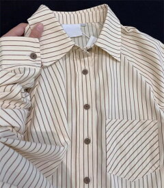 シャツブラウス レディース ストライプ 長袖 シャツ 体型カバー おしゃれ トップス ゆったり インナー ブラウス プルオーバー シンプル オフィス カジュアル 通勤 入学式 フォーマル