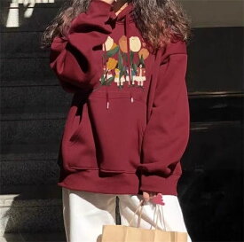 パーカー レディース プルオーバー 長袖 厚手 トップス ゆったり おしゃれ アウター フード付き かわいい トップス カジュアル 学院 秋新作 体型カバー シンプル 大人 女性 カジュアル