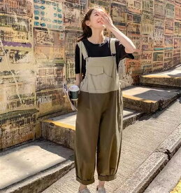 サロペット パンツ オーバーオール ボトムス レディース オールインワン ワイド サロペット ストレッチ ゆったり 体型カバー 可愛い 綺麗め カジュアル 夏新作 大人可愛い オシャレ送料無料！