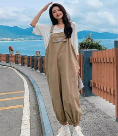 サロペット パンツ オーバーオール ボトムス レディース オールインワン ワイド サロペット ストレッチ ゆったり 体型カバー 可愛い 綺麗め カジュアル 夏新作 大人可愛い オシャレ送料無料！