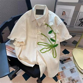 フリルブラウス レディース フリル プルオーバー 半袖 トップス シャツ 女性 ゆったり 体型カバー 可愛い 綺麗め 大人可愛い おしゃれ フェミニン オフィス カジュアル送料無料！