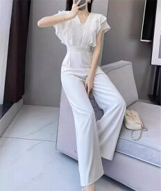 オールインワン パンツ レディース サロペット ロング ワイド パンツ 夏 ゆったり きれいめ 半袖 ワンピース シンプル おしゃれ 人気 旅行 水遊び 海 旅行 カジュアル リゾート