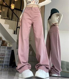 デニム ワイドパンツ レディース ハイウェスト ロングパンツ ジーンズ ポケット付き 春夏秋冬 ゆったり ストレッチ ガウチョパンツ 脚長シルエット 体型カバー おしゃれ