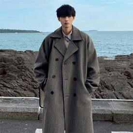 メンズ チェスターコート ビジネス ロングコート ダブル アウター 服 カジュアル おしゃれ 通勤 紳士服 厚手 暖かい 秋冬 ジャケット スリム ストレッチ オフィス 細身 二次会