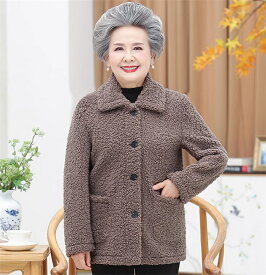 シニア ボアジャケット レディース 暖かい もこもこ 厚手 ショートコート 体型カバー おばあちゃん アウター ゆったり 大人気 冬服 無地 婦人服 女性 ミセス 祖母 お年寄り 老人 高齢者 防寒服 50代 60代 70代 80代
