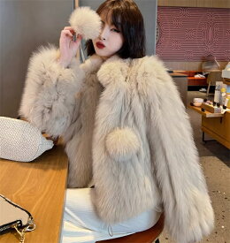 ファーコート レディース 毛皮コート フェイクファージャケット 厚手 防寒 もこもこ ショート丈 アウター カジュアル おしゃれ ふわふわジャンパー 暖かい 秋冬 ゆったり 体型カバー