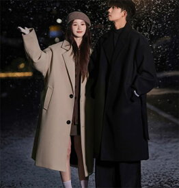 チェスターコート ペアルック ロング 長袖 ジャケット男女兼用 防寒 ロングコート おしゃれ レディース メンズ おしゃれ アウター カップル トレンチコート ゆったり 上品 きれいめ お誕生日 結婚式 記念日 お揃い プレゼント