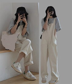 サロペット パンツ オーバーオール ボトムス レディース オールインワン ワイド サロペット ストレッチ パンツゆったり 体型カバー 可愛い 綺麗め カジュアル 夏新作 大人可愛い オシャレ送料無料！