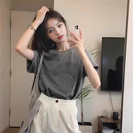 Tシャツ レディース uネック 無地 半袖 シャツ カジュアル インナー トップス 夏 薄手 シャツ おしゃれ シンプル 大人 お出かけ さらさら涼しい 通気性よく体型カバー 新作服 夏物 送料無料!