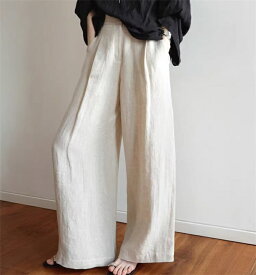 ワイドパンツ レディース ストレート ボトムス ハイウェスト ロングパンツ ゆったり 脚長シルエット ボトムス 美脚 通気性 快適 ストレッチ ガウチョパンツ 体型カバー シフォン リゾート サマー 送料無料!
