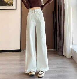 ワイドパンツ レディース ストレート ボトムス ハイウェスト ロングパンツ ゆったり 脚長シルエット ボトムス 美脚 通気性 快適 ストレッチ ガウチョパンツ 体型カバー シフォン リゾート サマー 送料無料!