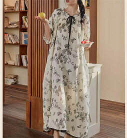 ルームウェア ワンピース レディース 可愛い パジャマ 部屋着 フレアドレス 大きいサイズ 半袖 ワンピ 外出 体型カバー 着痩せ パジャマ ギフト プレゼント カジュアル おしゃれ シンプル