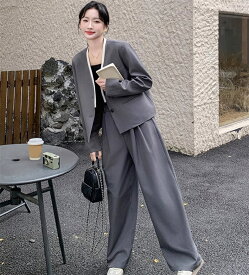 フォーマル スーツ レディース パンツスーツ リクルート スーツ ビジネススーツ セレモニースーツ OL コート セットアップ オフィス ノーカラー ジャケット パンツ フェミニン 2点セット スーツ 通勤 入学式 卒業式 セレモニー