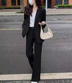 フォーマル スーツ レディース パンツスーツ リクルート スーツ ビジネススーツ セレモニースーツ OL コート セットアップ オフィス ノーカラー ジャケット パンツ フェミニン 2点セット スーツ 通勤 入学式 卒業式 セレモニー