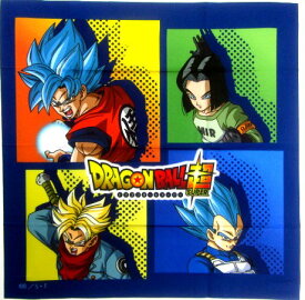 キャラクター ハンカチ ドラゴンボール 超 （ スーパー )（ 青系 ) （ サイズ 30×30cm ポリエステル100％ ) ◆ほつれないために縁は縫ってないタイプです。（ 孫 悟空 そん ごくう ベジータ おとな 子供 ハンカチーフ ）【メール便 OK】