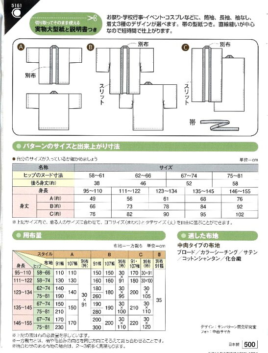 楽天市場】パターン 型紙 こども ハッピ （ 簡単 実寸大 実物大 作り方 