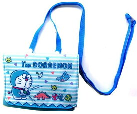 移動ポケット （ ポケットポーチ ) ドラえもん （ オフホワイト ブルー ボーダー柄 ) （ サイズ　約11×14.5×（厚さ）3cm ) ( I'm Doraemon アイムドラえもん ドラエもん どらえもん )【メール便 （ ゆうパケット ) OK】
