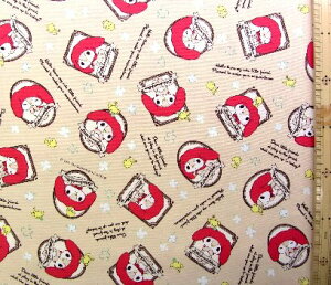 ★残りわずかです(廃番になりました) キャラクター 生地 マイ メロディ ( ベージュ ) 柄番号58 ( リトルフォレストフェロォ マイメロ まいめろ マイメロディ サンリオ )