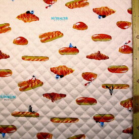 【50cmカット済み】Q- キルティング 生地 布 パペットスンスン （ PSパン ピンクベージュ系 ) 柄番号2（ 2026 ) キルティング生地 キルト 表地-オックス（ 綿100％ ) 生地幅-約104cm×50cm （ 生地 パペットスンスン 生地 パペット スンスン 生地 )