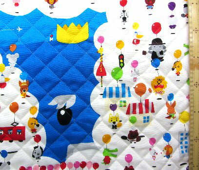 楽天市場 ｑ キャラクター キルティング 生地 ふうせんいぬティニー 1パネル58 オフ キルト キルティング生地 布 入園 入学 手芸のピロル