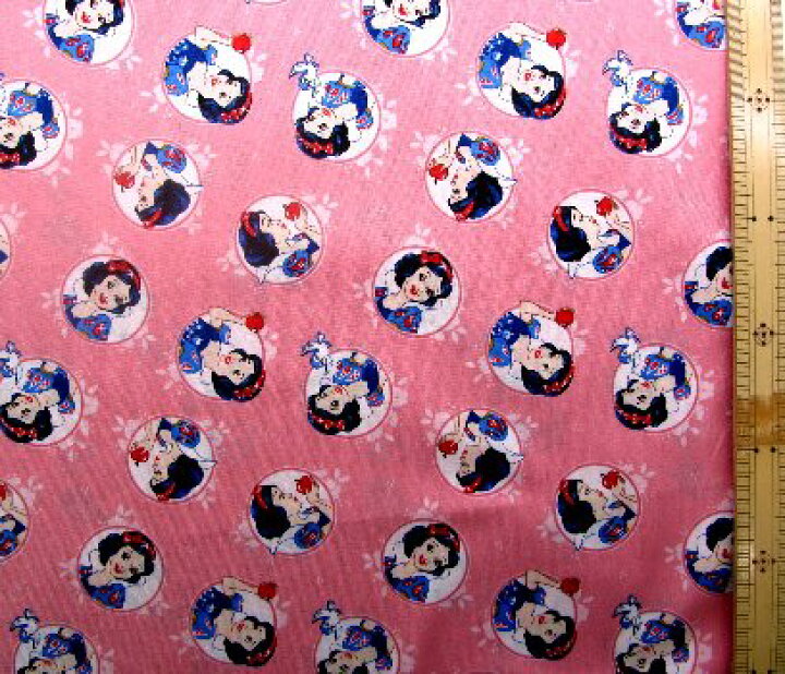 楽天市場 キャラクター アメリカ 輸入 生地 ディズニープリンセス 白雪姫 ピンク 柄番号６６ 輸入 Usaコットン ディズニー プリンセス 手芸のピロル