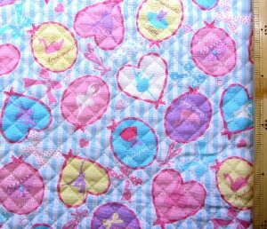 Q- キルティング 生地 ( キルト 生地 ) ハートのバレリーナ ( ブルーストライプ ) ( りぼん リボン チュチュ トウシューズ ティアラ かわいい 可愛い おしゃれ 女の子 子供 キルティング