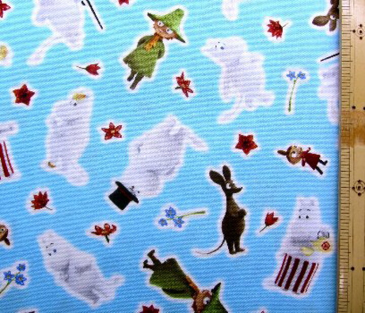 楽天市場 キャラクター ラミネート 生地 ムーミン ブルー 柄番号１１ ビニールコーティング 生地 ビニールシート ラミネート加工 撥水 はっ水 撥水加工 防水 防水加工 メール便 ゆうパケット 不可 洗濯機での丸洗い不可 手芸のピロル